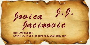 Jovica Jaćimović vizit kartica